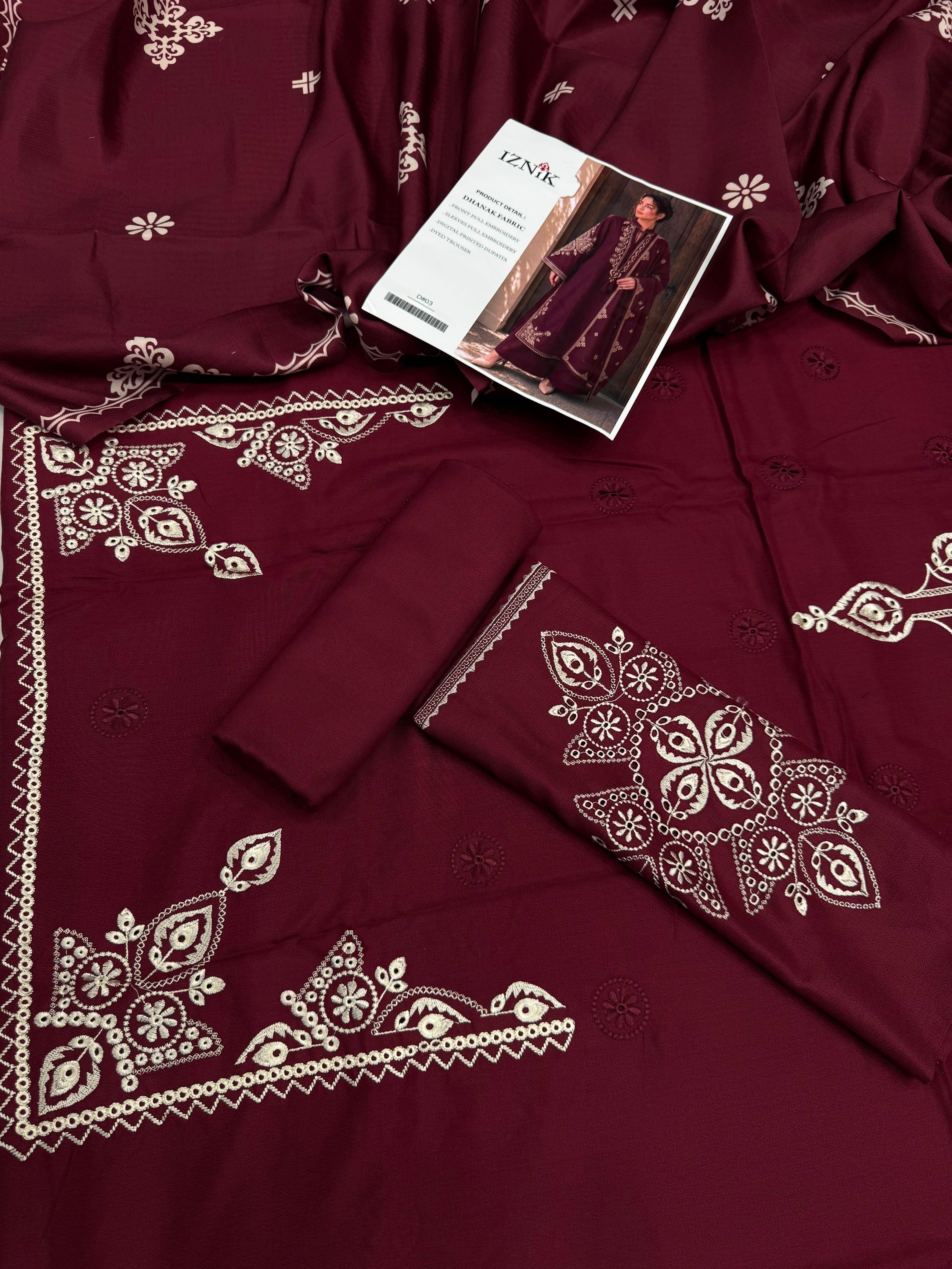 Dhanak 3PC – Heavy Embroidered Collection