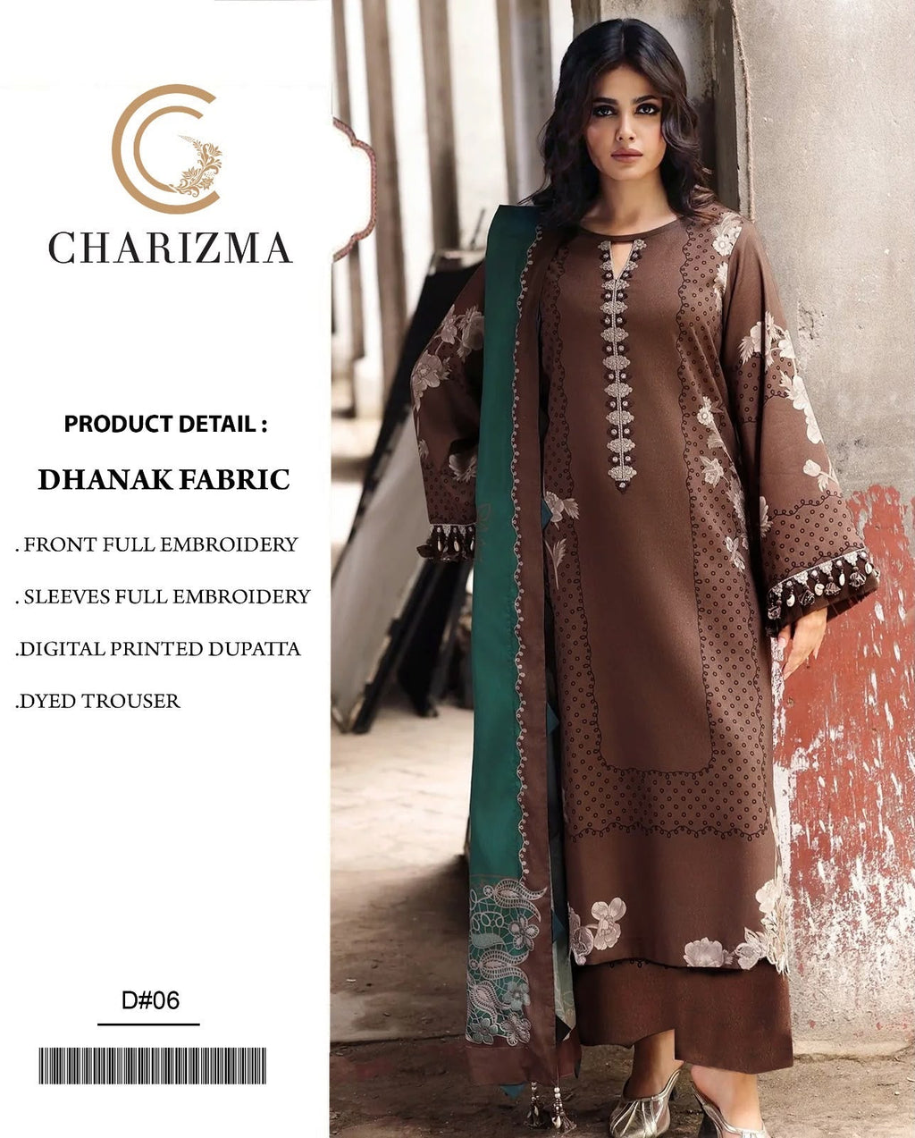 Dhanak 3PC – Heavy Embroidered Collection