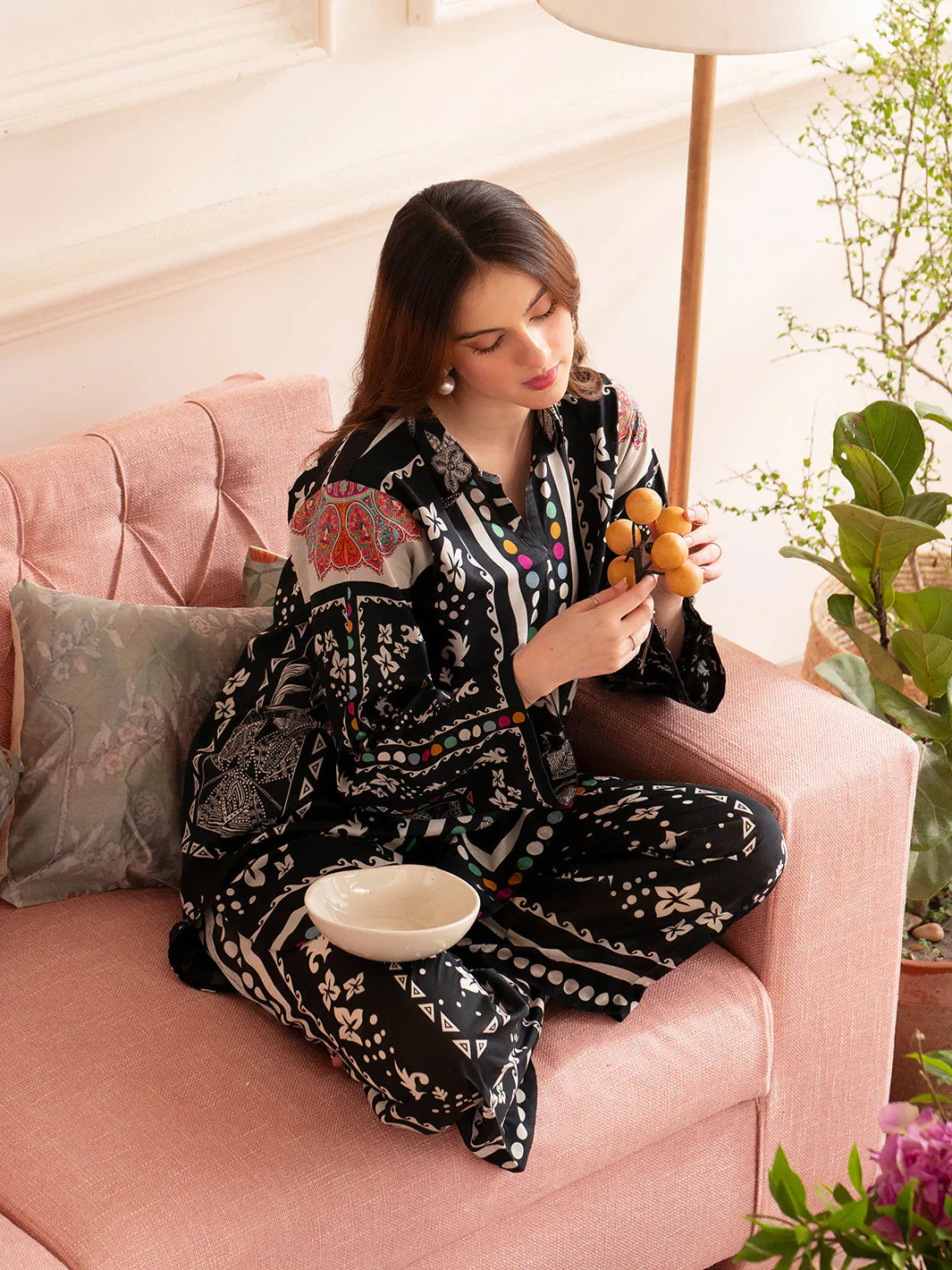 MAHNUR Digital Printed Co-Ords Set (Shirt & Trouser)
