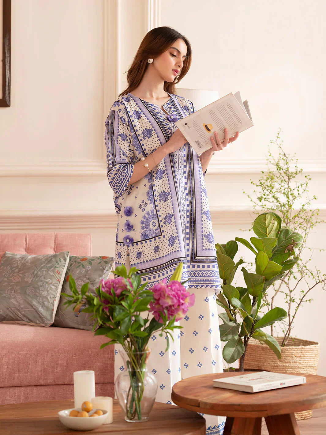 MAHNUR Digital Printed Co-Ords Set (Shirt & Trouser)